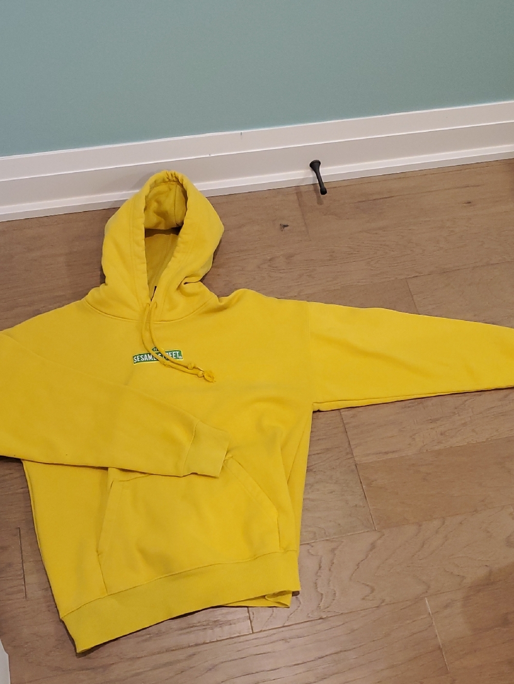 H&M Yellow Relaxed-Fit Hoodie with Sesame Street Tag